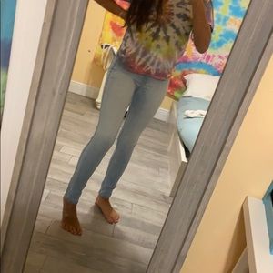 Light wash high waisted jeans